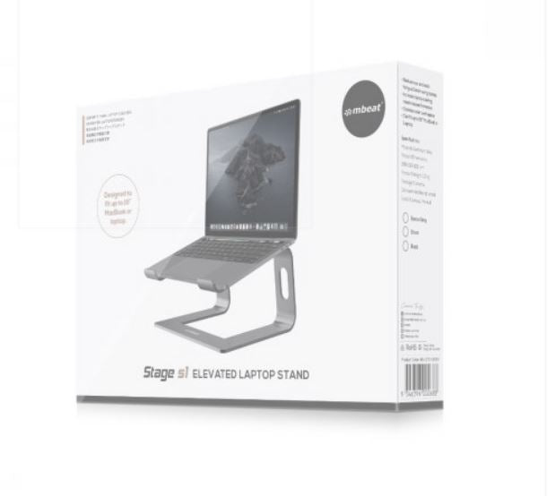 mbeat® Stage S1 Elevated Laptop Stand up to 16" Laptop (Space Grey) Material: Aluminium Alloy Product Weight: 0.9 kg - Image 4