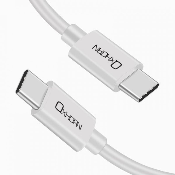 OxhornUSB Type C to Type C Charging Cabole 1M 5A (100W) 480 Mbps E-Marker IC Chip White