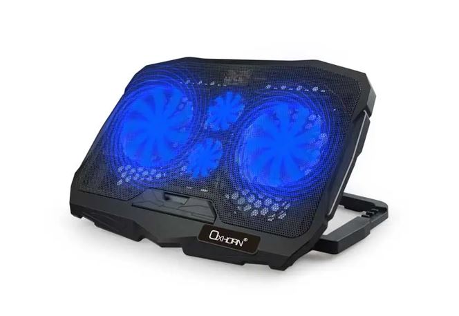 Oxhorn Laptop Cooling Stand High Adjustable 4 High Adjustable Angles 4 Silent Fans 2xUSB 2.0 Ports Fit for 9-17" Laptop/Tablet - Image 2
