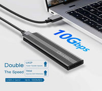 Oxhorn  USB C 3.2 Gen 2 M.2 NVMe NGFF Enclosure 10 Gbps B+M Key M.2 NVMe SSD up to 4TB 2280/2260/2242/2230 Aluminum Macs Windows USB-A Black 2 YR WTY - Image 2