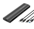 Oxhorn  USB C 3.2 Gen 2 M.2 NVMe NGFF Enclosure 10 Gbps B+M Key M.2 NVMe SSD up to 4TB 2280/2260/2242/2230 Aluminum Macs Windows USB-A Black 2 YR WTY - Image 1