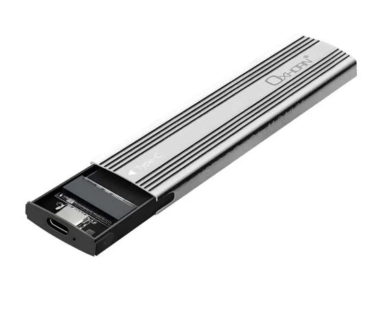 Oxhorn  USB C 3.2 Gen 2 M.2 NVMe NGFF Enclosure 10 Gbps B+M Key M.2 NVMe SSD up to 4TB 2280/2260/2242/2230 Aluminum Macs Windows USB-A Silver 2 YR WTY - Image 2