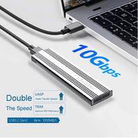 Oxhorn  USB C 3.2 Gen 2 M.2 NVMe NGFF Enclosure 10 Gbps B+M Key M.2 NVMe SSD up to 4TB 2280/2260/2242/2230 Aluminum Macs Windows USB-A Silver 2 YR WTY - Image 3