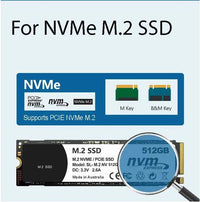 Oxhorn  USB C 3.2 Gen 2 M.2 NVMe NGFF Enclosure 10 Gbps B+M Key M.2 NVMe SSD up to 4TB 2280/2260/2242/2230 Aluminum Macs Windows USB-A Silver 2 YR WTY - Image 4