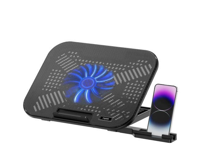 Rapoo Laptop Cooling Pad CF100, High-Efficiency Cooling Ergonomic Design, Multi-height Adjustable, Sturdy, Durable, Multi-Size Compatible - Image 2