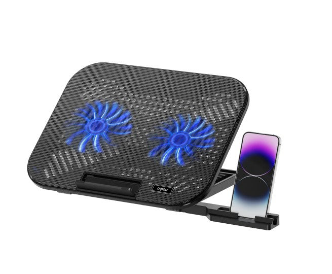 Rapoo Laptop Cooling Pad CF200,  2 High-Efficiency Cooling Fans, 6 Adjustable Angles, Multi-Functional & Versatile - Image 2