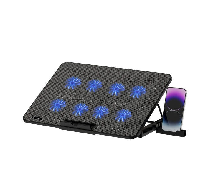 Rapoo Laptop Cooling Pad CF300, 8 High-Efficiency Cooling Fans , 7 Adjustable Angles, Multi-Functional & Versatile - Image 2