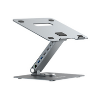 Simplecom CHT660 Adjustable Aluminium Laptop Stand with 6-Port USB-C Docking Station Dual 4K HDMI Display Compatible with laptops from 10 to 17 inches - Image 3