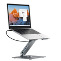 Simplecom CHT660 Adjustable Aluminium Laptop Stand with 6-Port USB-C Docking Station Dual 4K HDMI Display Compatible with laptops from 10 to 17 inches - Image 1