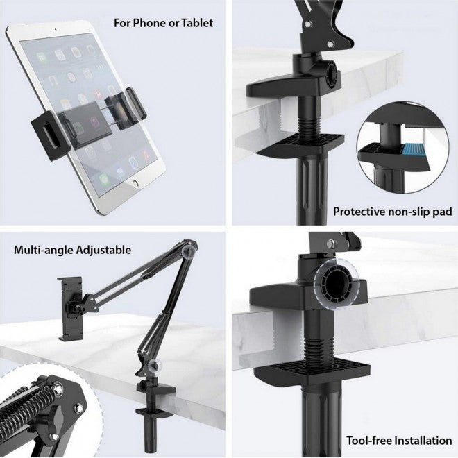 (LS)Simplecom CL516 Foldable Long Arm Stand Holder for Phone and Tablet (4"-11") - Image 3