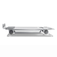 Simplecom CL520 Adjustable Aluminium Ergonomic Riser Stand for Laptop MacBook, Adj 15cm, Tilt, 10"-17", 4kg, 0.9kg, Airflow, Anti-slip, Silver. - Image 2