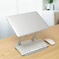 Simplecom CL520 Adjustable Aluminium Ergonomic Riser Stand for Laptop MacBook, Adj 15cm, Tilt, 10"-17", 4kg, 0.9kg, Airflow, Anti-slip, Silver. - Image 3