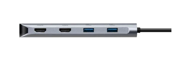 Targus Dual Video Mobile Dock with 140W EPR Pass-Thru USB-C 3.2 Ethernet 2xHDMI 2x USB-A 2xUSB-C Silver USB-C with 140W PD 3Y WTY - Image 2