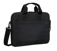 Targus 13-14" Intellect® Slim Briefcase Zippered padded front pocket Removable adjustable shoulder strap carry handles water-resistant fabric Black - Image 2
