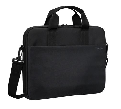 Targus 13-14" Intellect® Slim Briefcase Zippered padded front pocket Removable adjustable shoulder strap carry handles water-resistant fabric Black - Image 2
