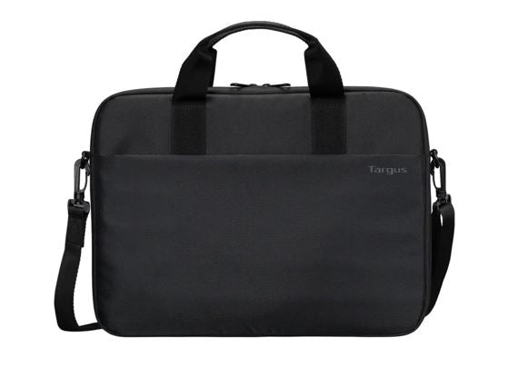 Targus 13-14" Intellect® Slim Briefcase Zippered padded front pocket Removable adjustable shoulder strap carry handles water-resistant fabric Black - Image 5