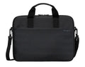 Targus 15"-16" Intellect® Slim Briefcase Zippered padded front pocket Removable adjustable shoulder strap carry handles water-resistant fabric Black - Image 1