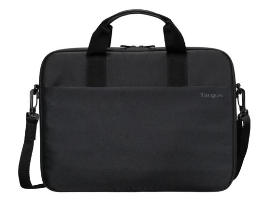 Targus 15"-16" Intellect® Slim Briefcase Zippered padded front pocket Removable adjustable shoulder strap carry handles water-resistant fabric Black - Image 1