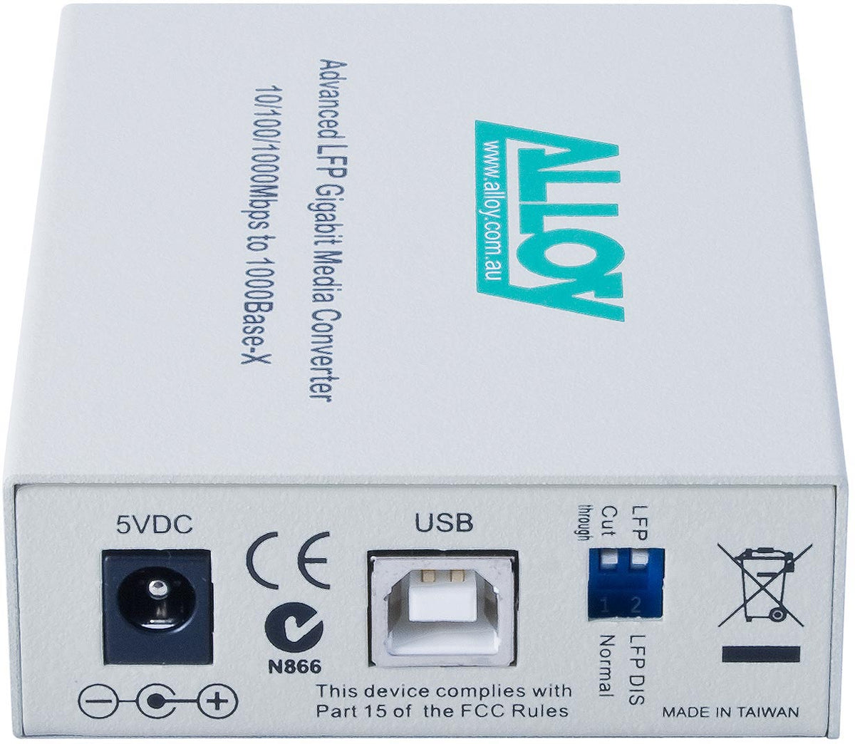 Alloy GCR2000ST 10/100/1000Base-T to Gigabit Fibre (ST) Converter with LFP via FEF or FM. 220m or 550m - Image 1