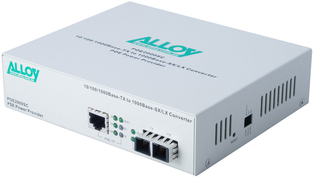 Alloy POE3000SFP 10/100/1000Base-T PoE+ RJ-45 to SFP Converter. - Image 1