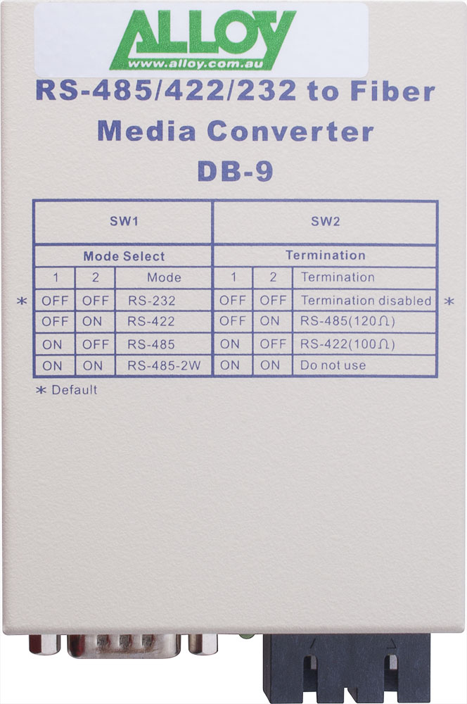 Alloy SCR460SC-1 RS-232/422/485 Serial DB-9 to Multimode Fibre Converter. Max. range 2Km - Image 3