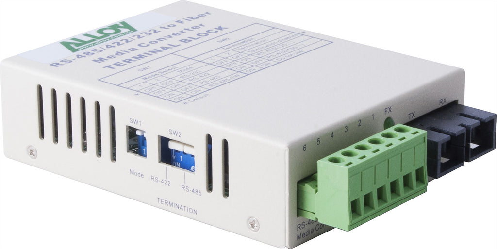 Alloy SCR460SC-4 RS-232/422/485 Serial Terminal to Single Mode Fibre Converter. Max. range 20Km - Image 1