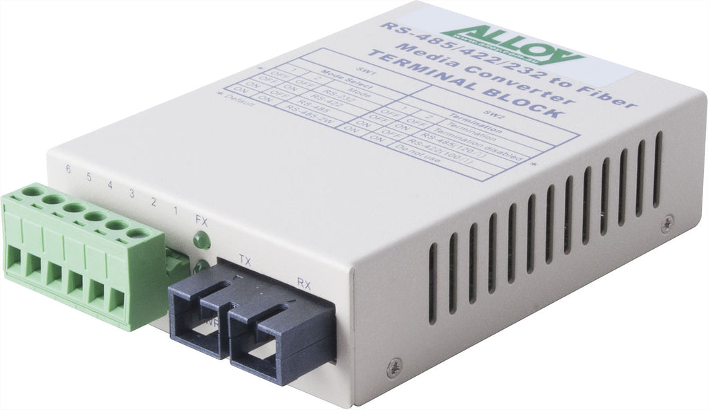 Alloy SCR460SC-4 RS-232/422/485 Serial Terminal to Single Mode Fibre Converter. Max. range 20Km - Image 2