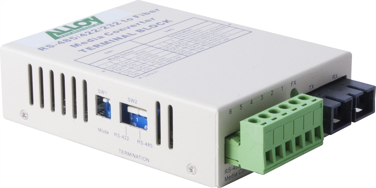 Alloy SCR460SC-4 RS-232/422/485 Serial Terminal to Single Mode Fibre Converter. Max. range 20Km - Image 4