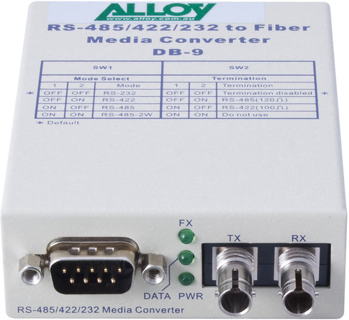 Alloy SCR460ST-3  RS-232/422/485 Serial DB-9 to Single Mode Fibre Converter. Max. range 20Km - Image 2