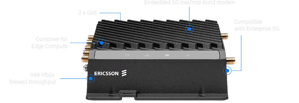 Cradlepoint R980 5G Mobile & IOT Ruggedized Router, Essential Plan, 5G & Cat 19 LTE, 2x GbE Ports, Dual SIM, 1xUSB2.0, 940 Mbps,5G SASE,5Year NetCloud - Image 1