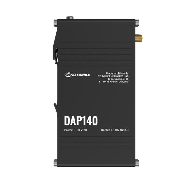 Teltonika DAP140 Industrial Wireless Access Point with Mesh Wi-Fi & Fast Roaming, 2 x 10/100 RJ45, Dual LAN & Passive PoE-In, DIN RAIL, PSU excluded. - Image 1