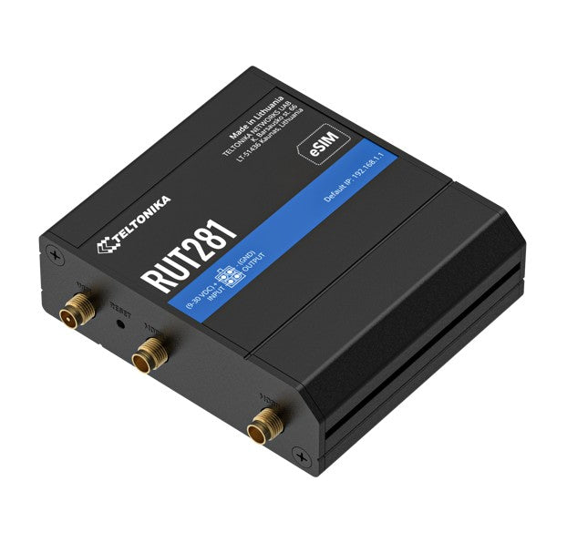 Teltonika RUT281 COMPACT GLOBAL LTE CAT 4 ROUTER, Telit, SIM & eSIM, AUTOMATIC FAILOVER, 2 x RJ45 Ports, PSU included - Image 2