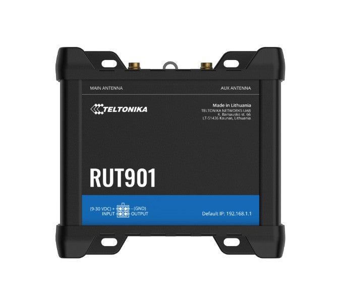 Teltonika RUT901 Industrial Cellular Router, 4G LTE (Cat 4), Dual SIM, Wi-Fi, MQTT, Modbus TCP, DNP3, PSU included - Image 1