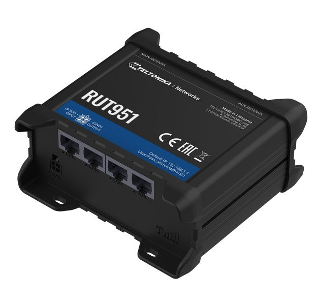 Teltonika RUT951 Industrial Cellular Router, 4G LTE (Cat 4), Dual SIM,WI-FI, Automatic WAN Failover, PSU included - Image 2