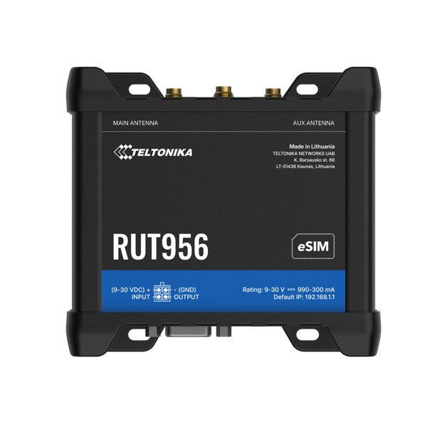 Teltonika RUT956 Industrial Cellular Router, eSIM, Dual-SIM Cellular 4G LTE, WAN Failover with 4x Ethernet Ports, GPS, 2-Year Warranty, PSU included - Image 5