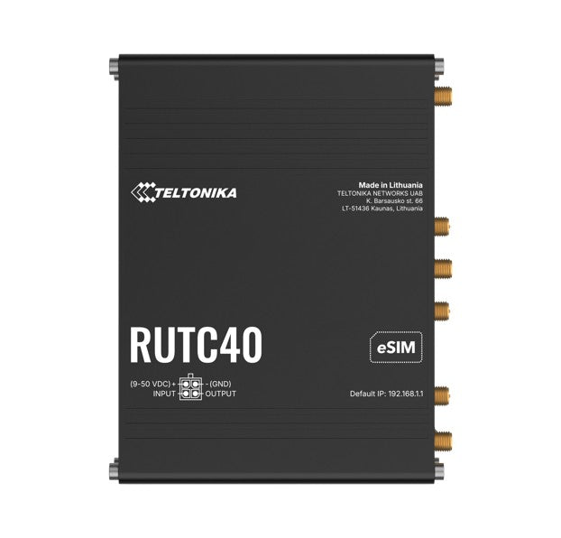 Teltonika RUTC40 GLOBAL 4G EDGE ROUTER, Dual-core, Dual-band Wi-Fi 6, connectivity powered by a Telit modem, eSIM, PSU included. - Image 1