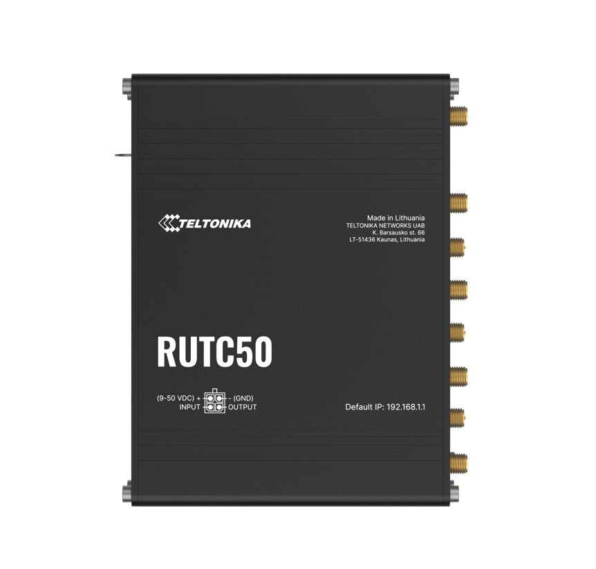 Teltonika RUTC50 5G Ultra-high Cellular, Dual-Band Wi-Fi 6 with Multi-User MIMO, Dual SIM, Ultra-high cellular speeds of up to 3.4 Gbps, PSU included - Image 1