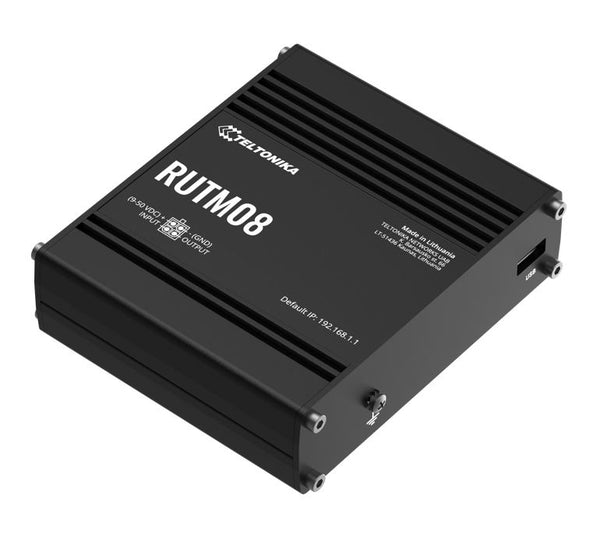Teltonika RUTM08 Industrial Wired Router, 4 Gigabit RJ45 Ports,128 tag/port-based VLANs, PSU included