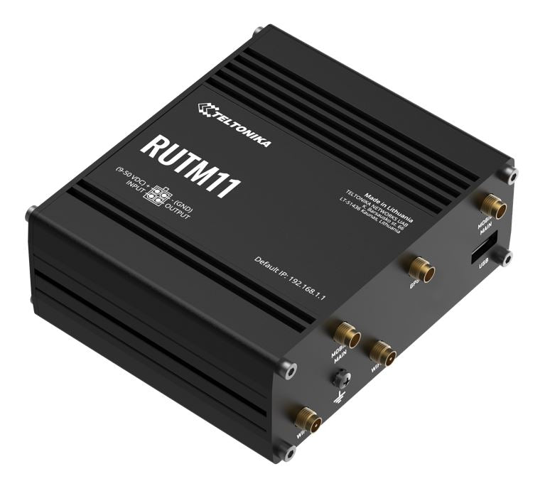 Teltonika RUTM11 Industrial 4G LTE Dual-band Wi-Fi, 4 x Gigabit RJ45 ports, USB, and up to 128 tag/port-based VLANs, PSU included - Image 2