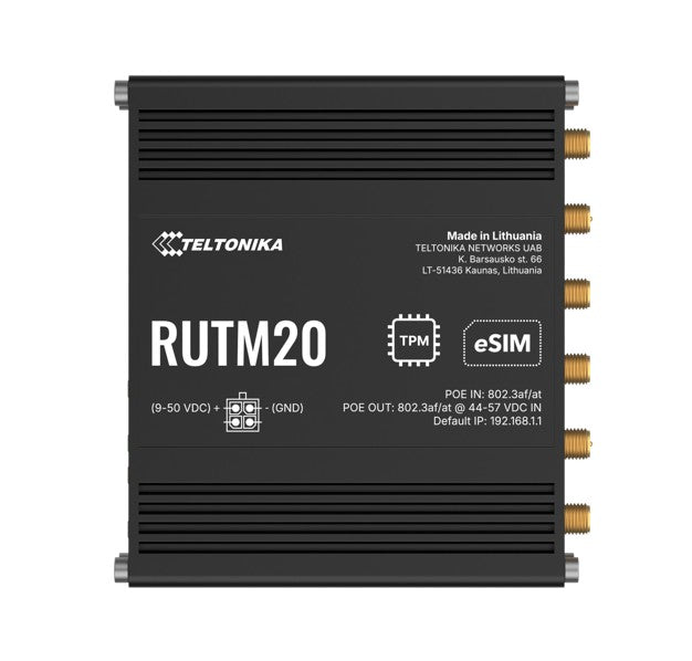 Teltonika RUTM20 COMPACT 5G ROUTER, Global 5G Telit, Dual SIM & eSIM, Active PoE, PSU included - Image 1