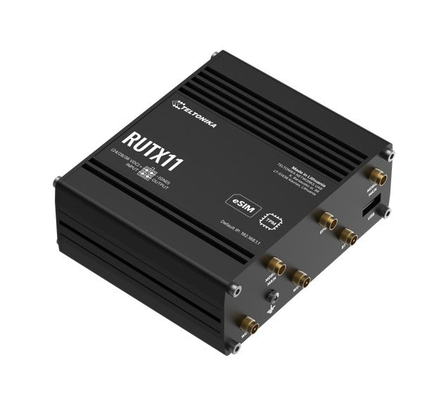 Teltonika RUTX11 Industrial Cellular eSIM Router, 4G LTE CAT 6, Dual SIM with auto failover, Backup WAN, Dual Band WiFi, Bluetooth LE, PSU included - Image 2
