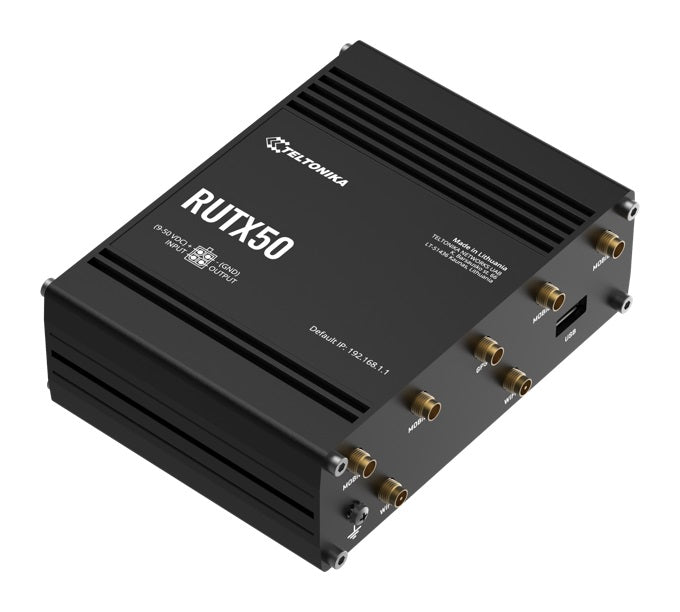 Teltonika RUTX50 Industrial 5G Router, 5G dual SIM cellular, 5x Gigabit Ethernet ports, dual-band WI-Fi, PSU included - Image 2