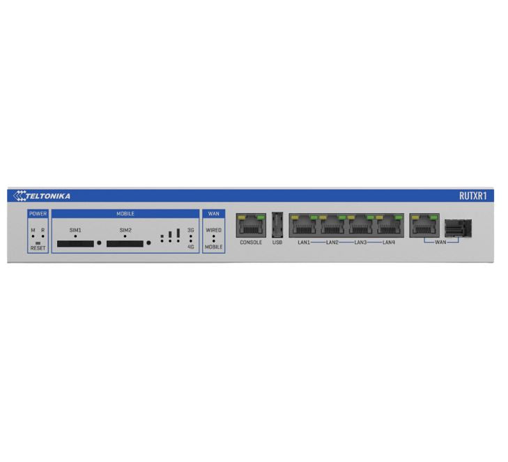 Teltonika RUTXR1 Enterprise Rack-mount SFP/LTE Router, 5x Gigabit Ethernet Ports, Dual Sim Failover, Redundant Power Supplies, PSU included - Image 3