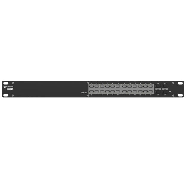 Teltonika SWM281 Gigabit Ethernet managed switch, 24 Gigabit Ethernet with 4 SFP ports, VLAN segmentation, 2-year free RMS, PSU excluded - Image 1