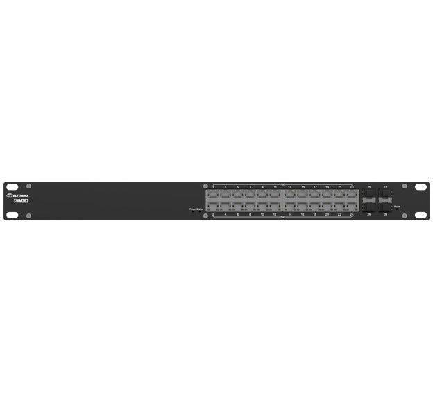 Teltonika SWM282 PoE+ managed switch, 24 PoE+ ports with up to 30W per port, 10/100/1000 Mbps, 4 SFP ports, 2 yr of Free RMS Management, PSU excluded - Image 1