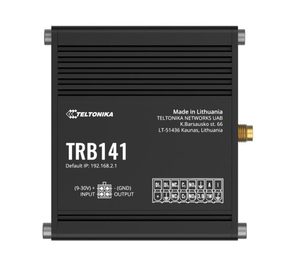 Teltonika TRB141 Industrial Rugged GPIO LTE Gateway, 4G/LTE (Cat 1), I/O Connector Block, Micro-USB, Compatible with Industrial DNP3, PSU included