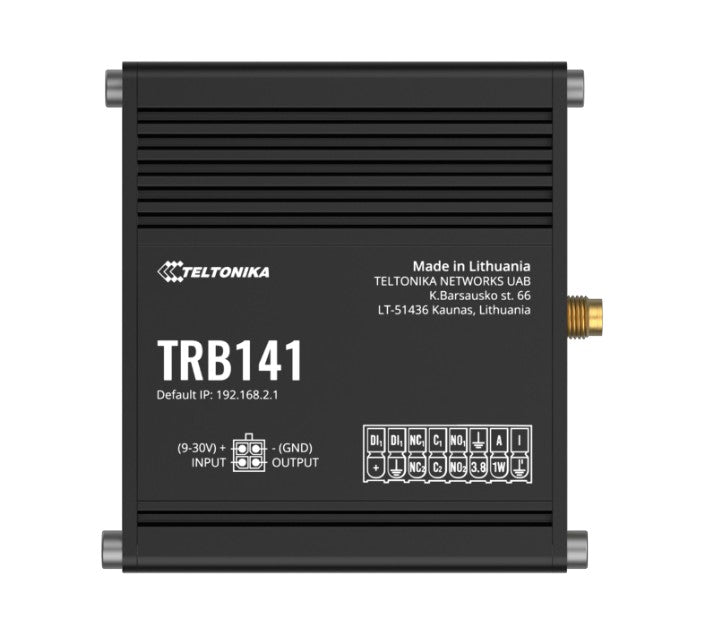 Teltonika TRB141 Industrial Rugged GPIO LTE Gateway, 4G/LTE (Cat 1), I/O Connector Block, Micro-USB, Compatible with Industrial DNP3, PSU included - Image 1