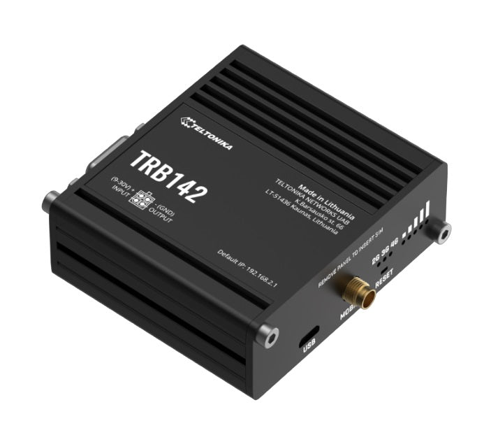 Teltonika TRB142 Industrial Rugged LTE RS232 Gateway, 4G/LTE (Cat 1), Equipped with RS232, Compatible with Industrial DNP3, PSU included - Image 2