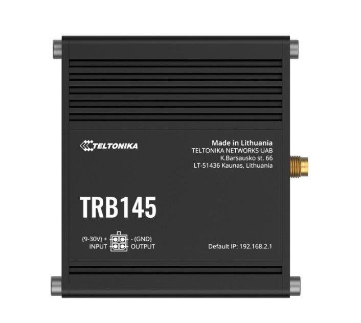 Teltonika TRB145 Industrial Rugged LTE RS485 Gateway, 4G/LTE (Cat 1), Equipped with RS485, Compatible with Industrial DNP3, PSU included - Image 1