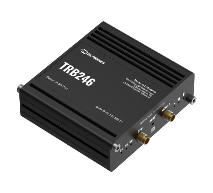 Teltonika TRB246 Industrial IoT Gateway, 4G/LTE(Cat 4), Dual SIM, Auto-Failover, Backup WAN, Supports DNP3, DLMS, Modbus, PSU excluded - Image 2